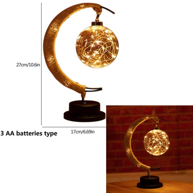 Rayvia Lunar Lampe - Halbmond LED Licht mit Glas Globus für gemütliche Atmosphäre