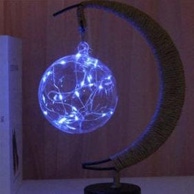 Rayvia Lunar Lampe - Halbmond LED Licht mit Glas Globus für gemütliche Atmosphäre