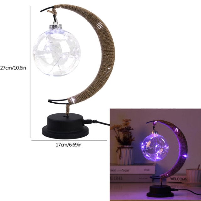 Rayvia Lunar Lampe - Halbmond LED Licht mit Glas Globus für gemütliche Atmosphäre
