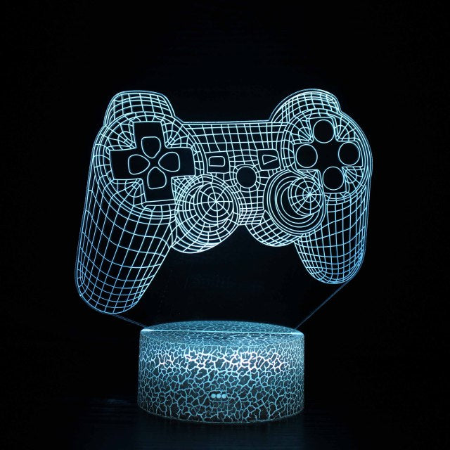 Frendorf | GlowGaming 3D LED Lampe | RGB Gaming Dekoration | Stimmungslampe für Spielzimmer & Zuhause
