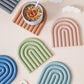 Frendorf | Silicora Bunte Silikon Untersetzer | Rutschfest & Hitzebeständig | 6er-Set | Für Getränke, Tassen & Gläser