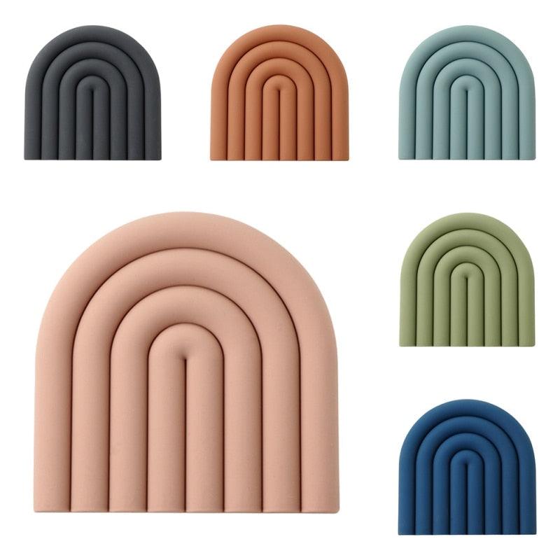 Frendorf | Silicora Bunte Silikon Untersetzer | Rutschfest & Hitzebeständig | 6er-Set | Für Getränke, Tassen & Gläser