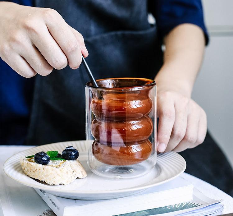 Frendorf | BubbleMug Doppelwandige Isolier-Glas-Tasse | Hitzebeständig | Elegantes Design | Perfekt für heiße & kalte Getränke