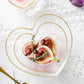 Frendorf | HeartGold Glasgeschirr Set | Herzform Schale & Trinkglas | Goldrand Design | Stilvolle Tischdeko