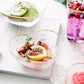 Frendorf | HeartGold Glasgeschirr Set | Herzform Schale & Trinkglas | Goldrand Design | Stilvolle Tischdeko