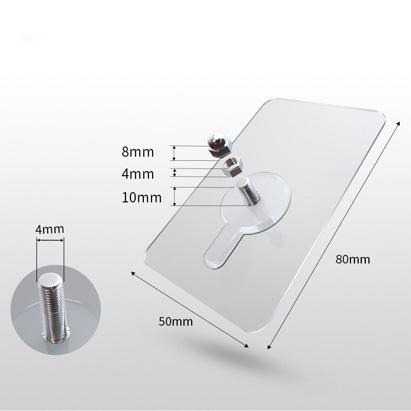 Frendorf | 10 Stück Schwerlast Punch-Free Transparente Klebehaken