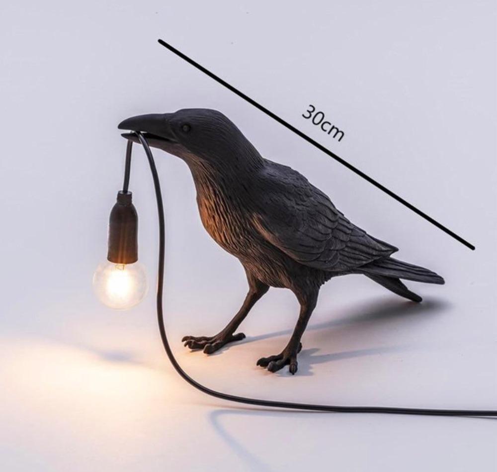 RoyaleGlow Nordic Crow Bird Lamp - Einzigartige Wandlampe