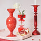 Kirsche Rote Glas Stabkerzenhalter & Vasen