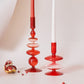 Kirsche Rote Glas Stabkerzenhalter & Vasen
