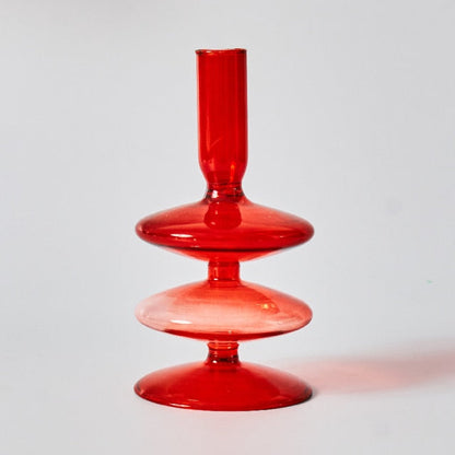 Kirsche Rote Glas Stabkerzenhalter & Vasen