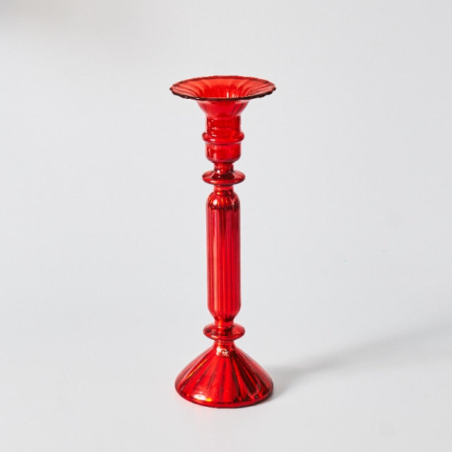 Kirsche Rote Glas Stabkerzenhalter & Vasen