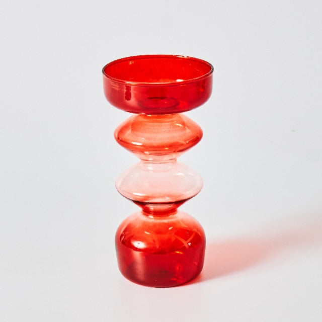 Kirsche Rote Glas Stabkerzenhalter & Vasen