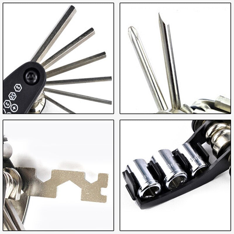 Frendorf | 15in1 Multifunktionales Taschenformat Fahrrad Reparatur Werkzeugset
