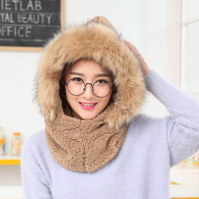 Winter Kapuzen Warmer Dicke Masken Hut