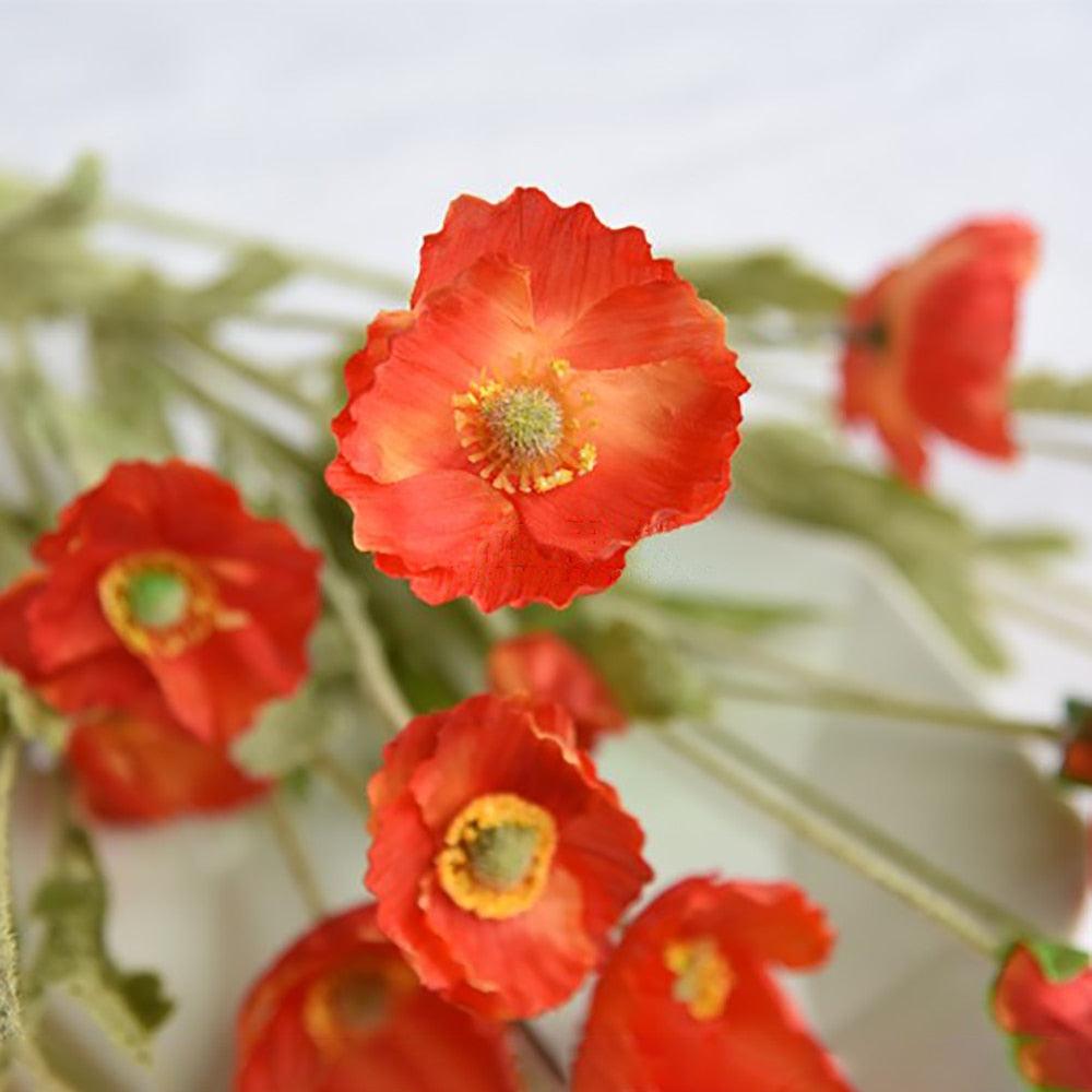 Frendorf | BloomCharm Künstliche Blumen Deko | Realistische Mohnblumen | Verschiedene Farben & Größen