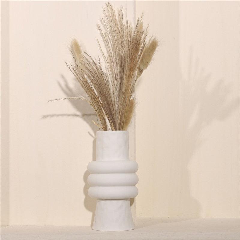 Frendorf | VaseLina Keramikvase | Elegantes Weißes Design | Tapered & Center Rings | Stilvolle Deko
