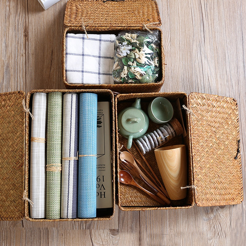 Handgewebte Rattanbox