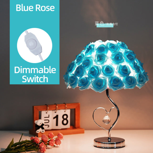 Rose Blüten Nachttischlampe