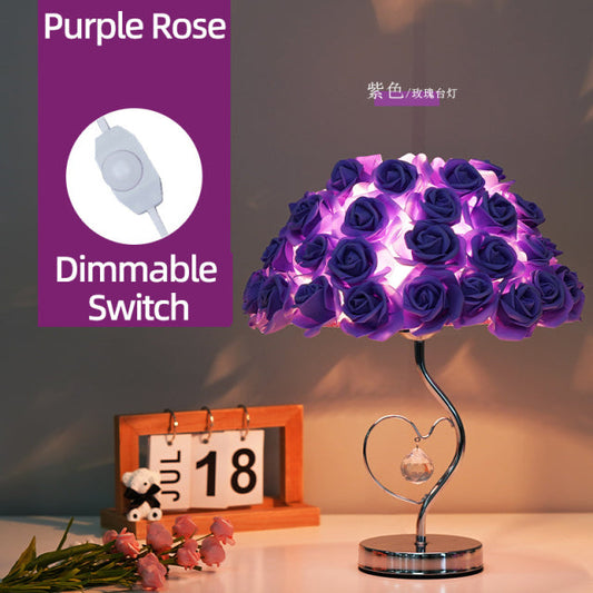 Rose Blüten Nachttischlampe