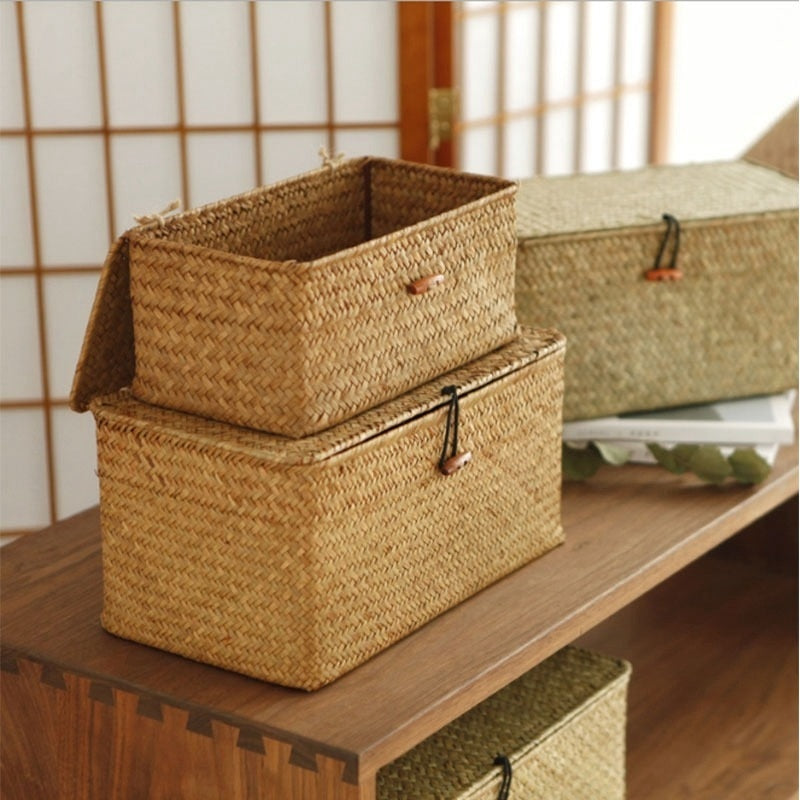 Handgewebte Rattanbox