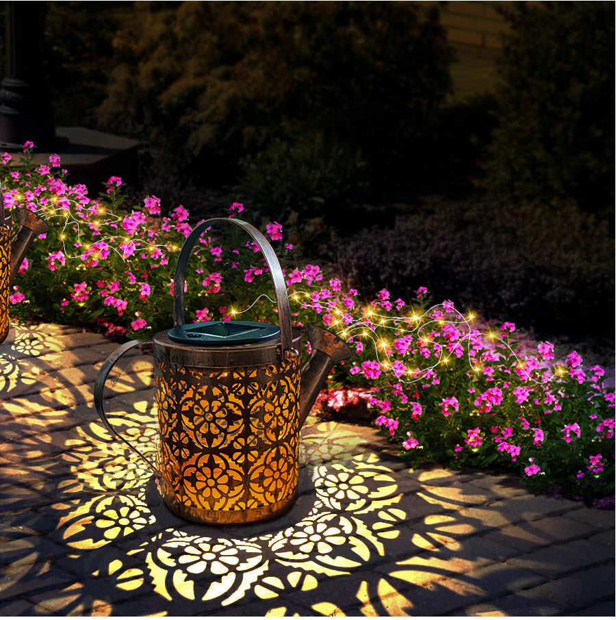Frendorf | GlowCascade Solar Gartenlaterne | Verzauberte LED Wasserfall Beleuchtung | Wetterfeste Solar Gartenleuchte