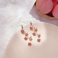 Frendorf | Lange Strass Kristall Pink Sakura Blume mit Zirkon Clip Ohrringe