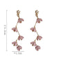 Frendorf | Lange Strass Kristall Pink Sakura Blume mit Zirkon Clip Ohrringe