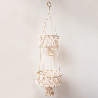 Frendorf | MacraBloom Hängekorb | Boho Makramee Design | Mehrschichtig | Stilvolle Aufbewahrung & Deko