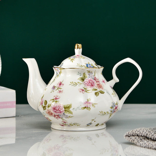 Luxuriöse Bone China Teekanne 400/900ML ist ein klassischer Porzellankessel für Zuhause und ein perfektes Geschenk