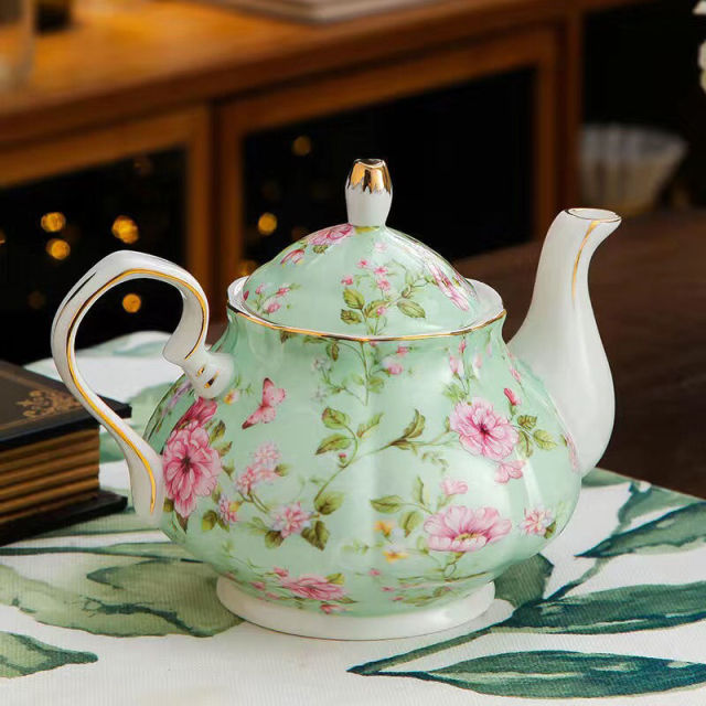 Luxuriöse Bone China Teekanne 400/900ML ist ein klassischer Porzellankessel für Zuhause und ein perfektes Geschenk