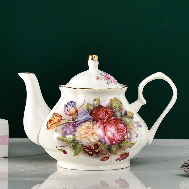Luxuriöse Bone China Teekanne 400/900ML ist ein klassischer Porzellankessel für Zuhause und ein perfektes Geschenk