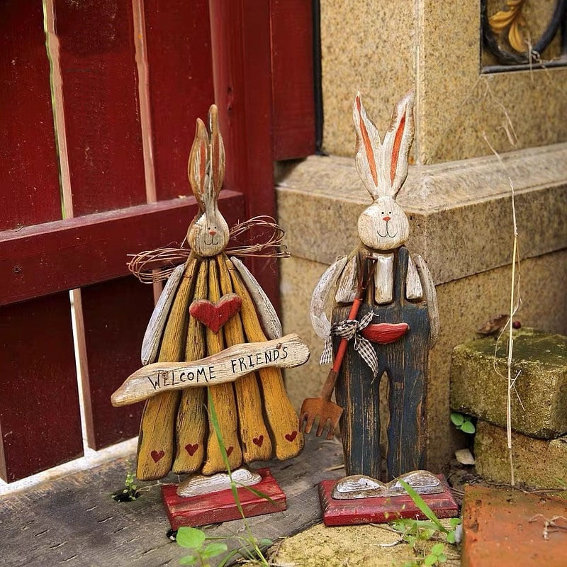 Holz Retro Ostern Hase Außen Ornament