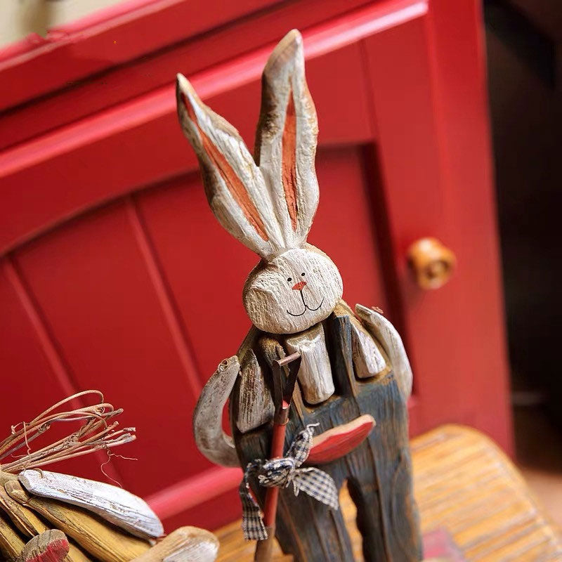 Holz Retro Ostern Hase Außen Ornament