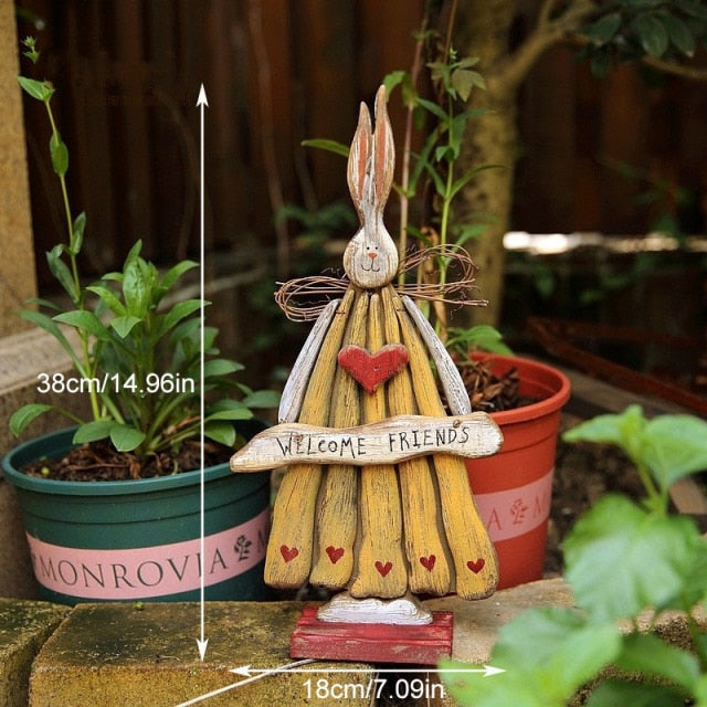 Holz Retro Ostern Hase Außen Ornament