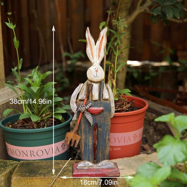 Holz Retro Ostern Hase Außen Ornament