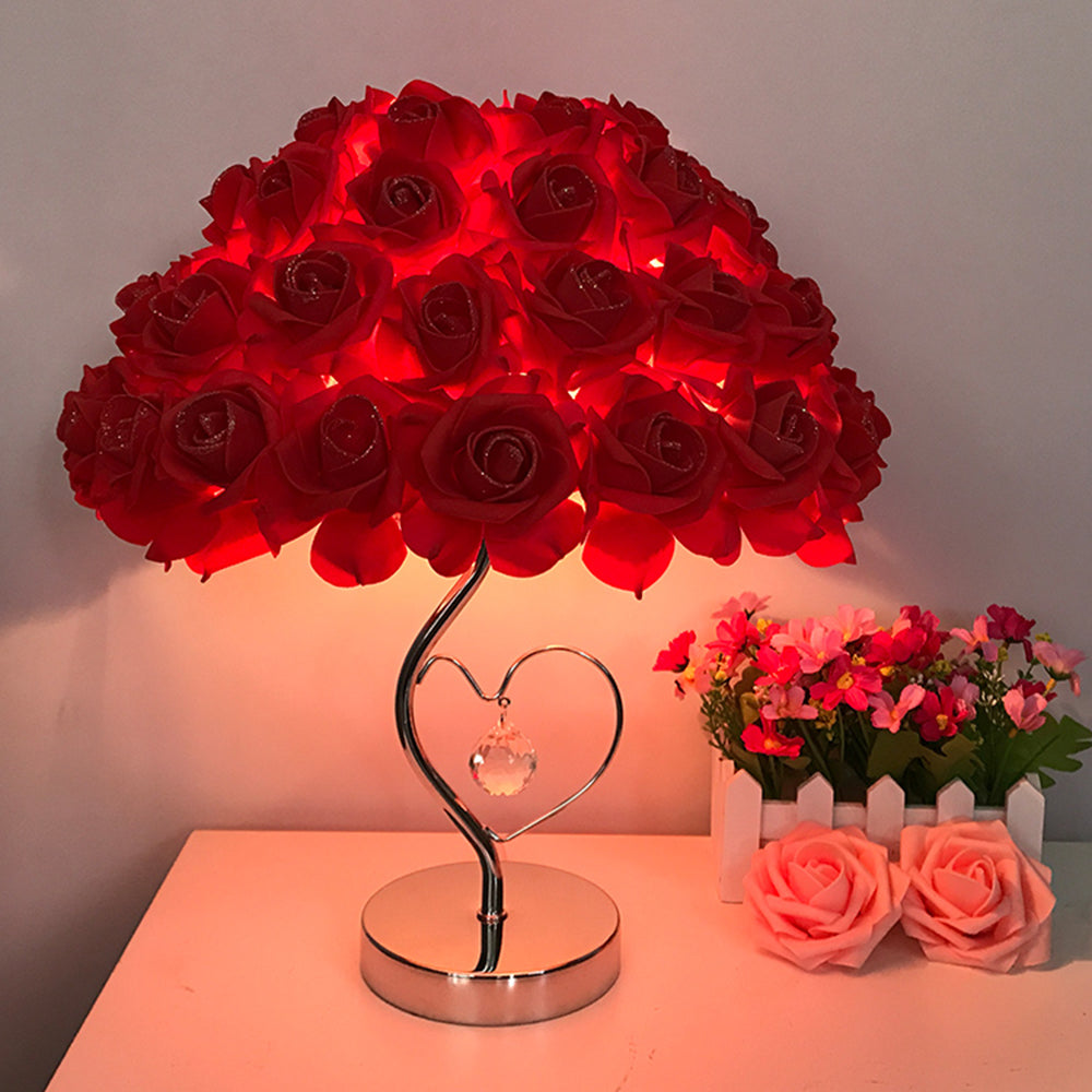Rose Blüten Nachttischlampe