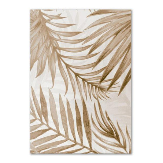 Beige Gras Boho Wandkunst Leinwand