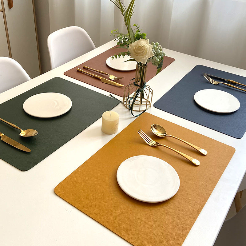 Moderne Rechteckige Wasserdichte PU-Leder Platzsets