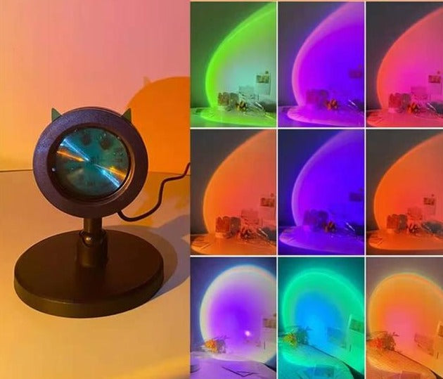 Frendorf | Katze Ohren Schreibtisch Sonnenuntergang Lampe