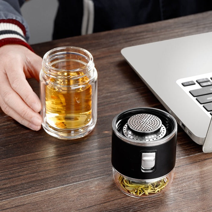 Doppelglas Tee-Infuser Thermosflasche