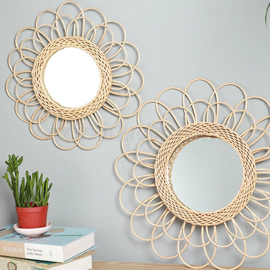 Boho Rattan Weiden Spiegel