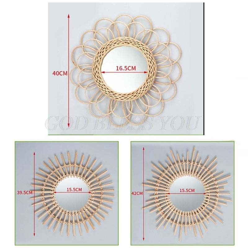 Boho Rattan Weiden Spiegel