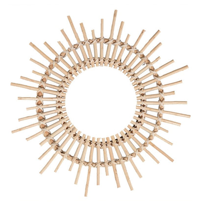Rattan runder Sonnen spiegel