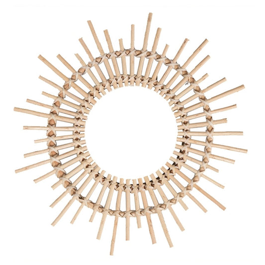 Rattan runder Sonnen spiegel