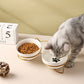 Niederschwellige Keramikkatzenfutterschüssel mit Ständer
