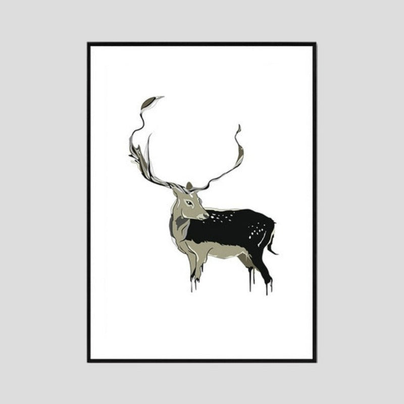 Nordic Nature Leinwandmalerei Tiere - Leinwand Wandkunst Malerei