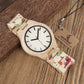 Frendorf | Pine Uhr mit floralem Holzarmband - Blumenholzband