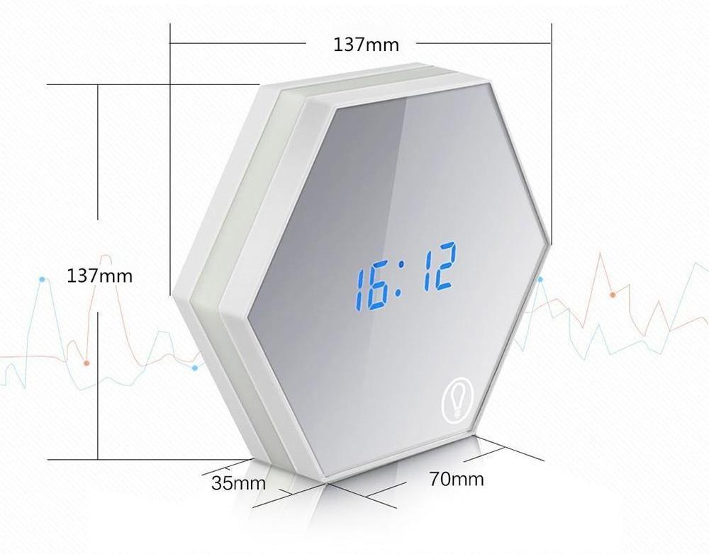 Frendorf | ChronoEase Multifunktionaler Wecker | Digitaluhr mit Temperaturanzeige & Beleuchtung | Stilvolle Tischuhr in Silber