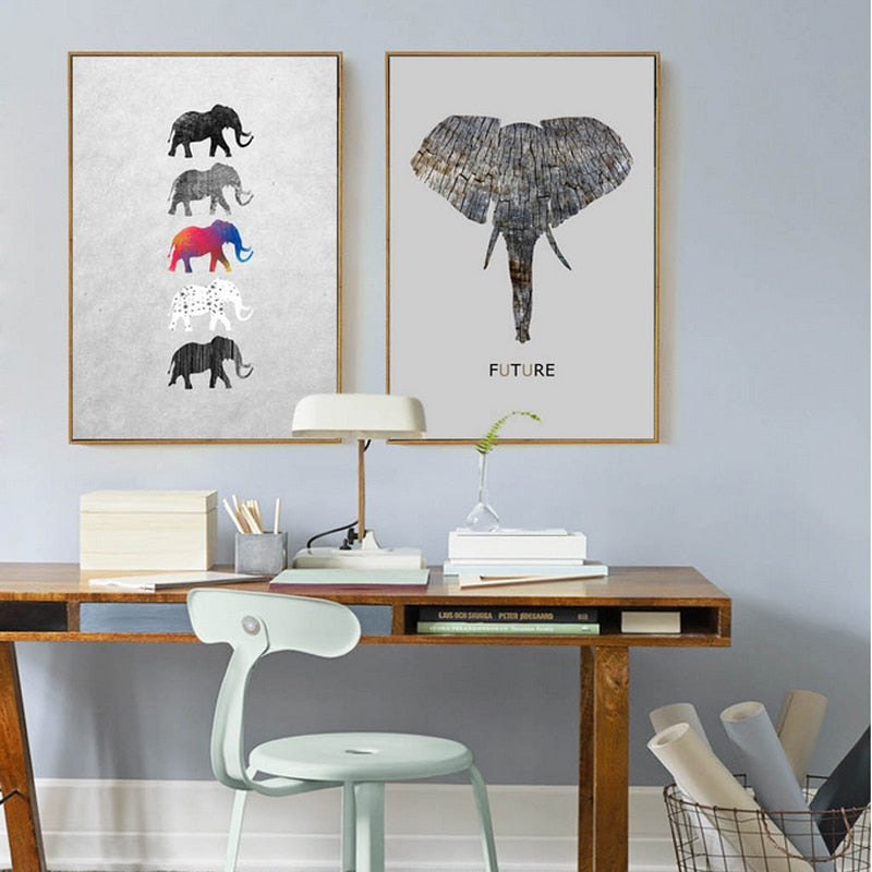 Moods Of Elephants - Leinwand Wandkunst Malerei