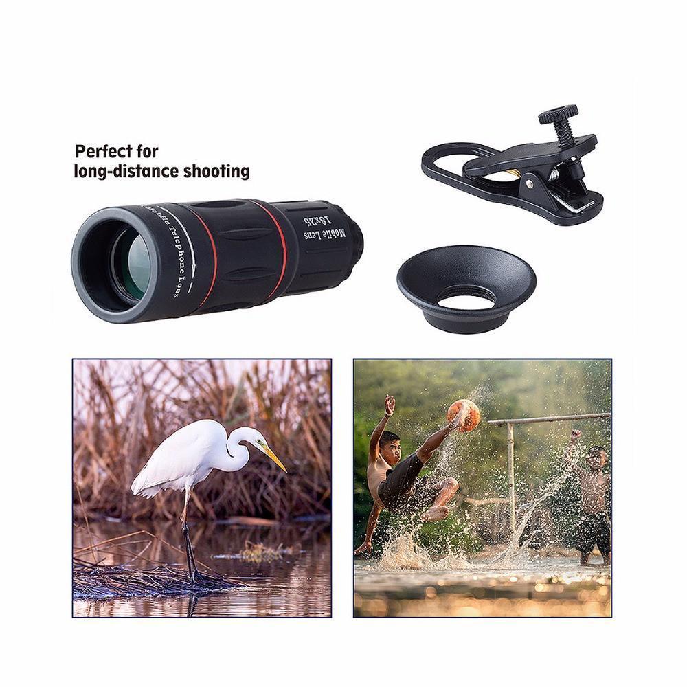 Frendorf | 18X Zoom Teleskop Mobil Linse mit Stativclip für iPhone und Samsung Android - 1000m 3280ft